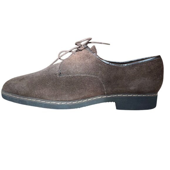 Vintage K Shoes Made in England Suede Dark Brown Leather Casual Derby Mens US 8 - Picture 4 of 15